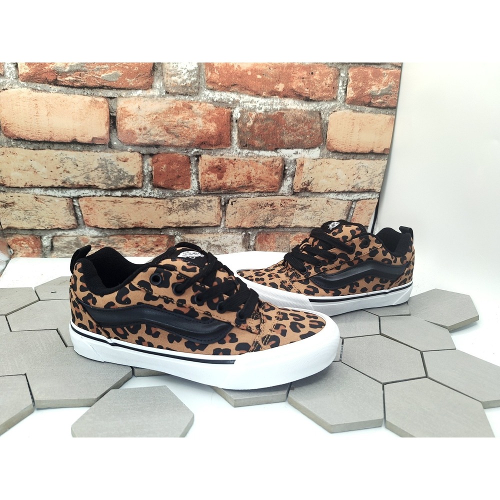 Vans Knu Skool Leopard Black 2024 New GS Youth  Sz 5 /  Women Sz 6.5 Pearlized